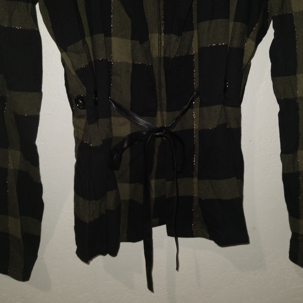 NWT RAMY BROOK Ina Puff Sleeve Olive Belted Jacket - Picture 6 of 8